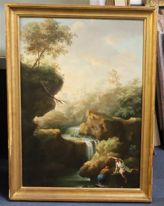 18th century Neapolitan School Idyllic mountain landscapes 21.5 x 15.25in.
